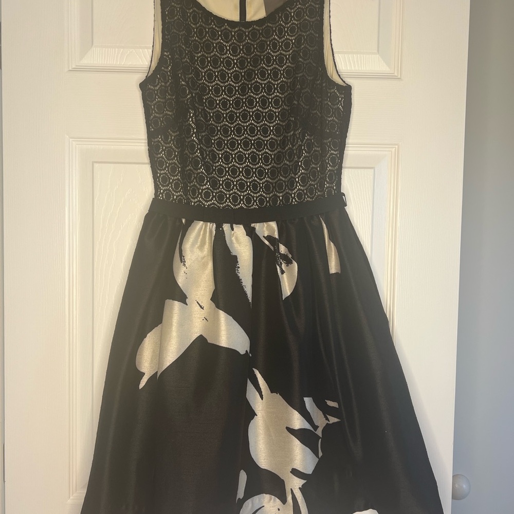 Elegant Black and Cream Dress